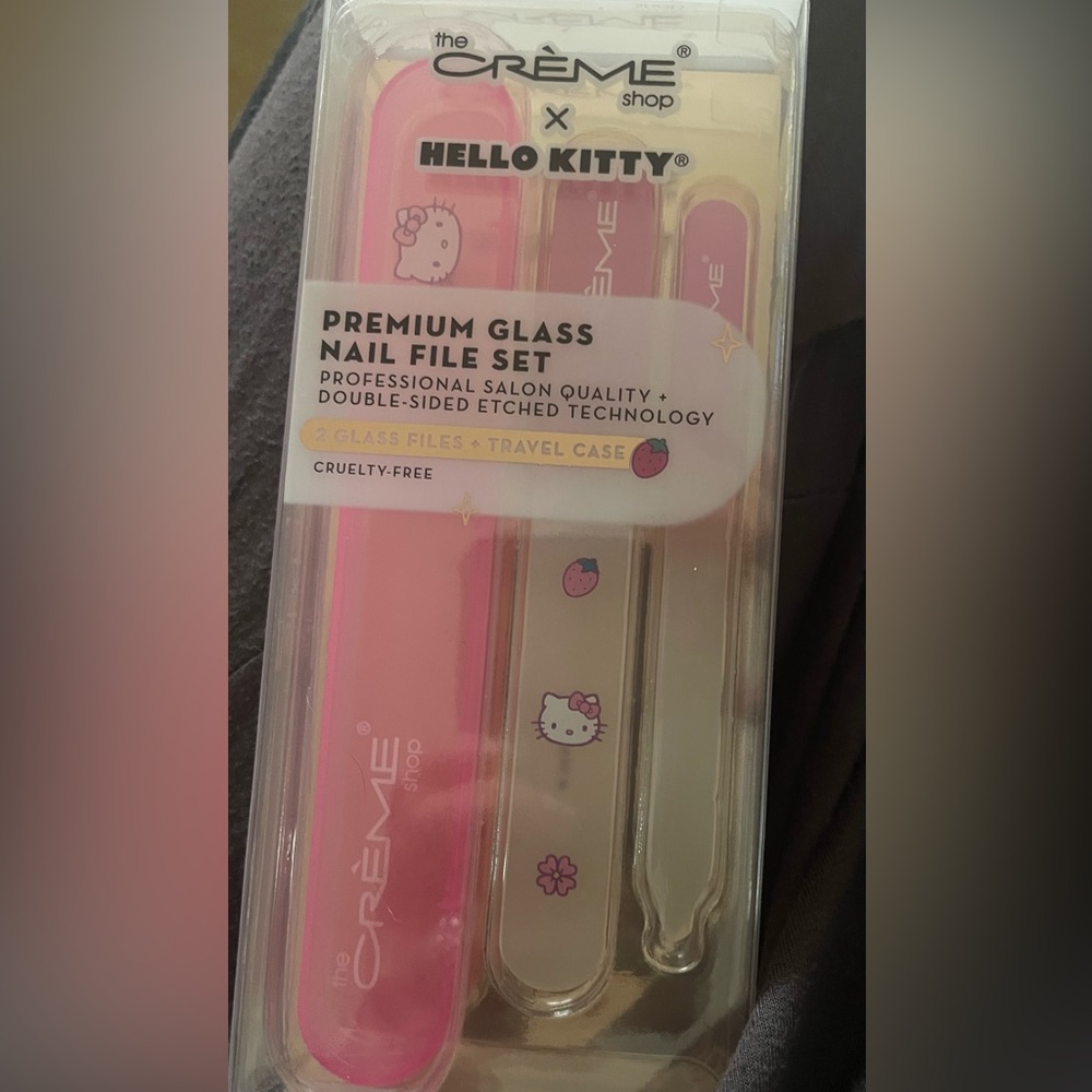 x Hello Kitty Premium Glass Nail File Set - Pink and White